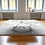Hanah Home Yan Yari Oval - Mesa de Comedor Extensible de Mármol Blanco y Cromo